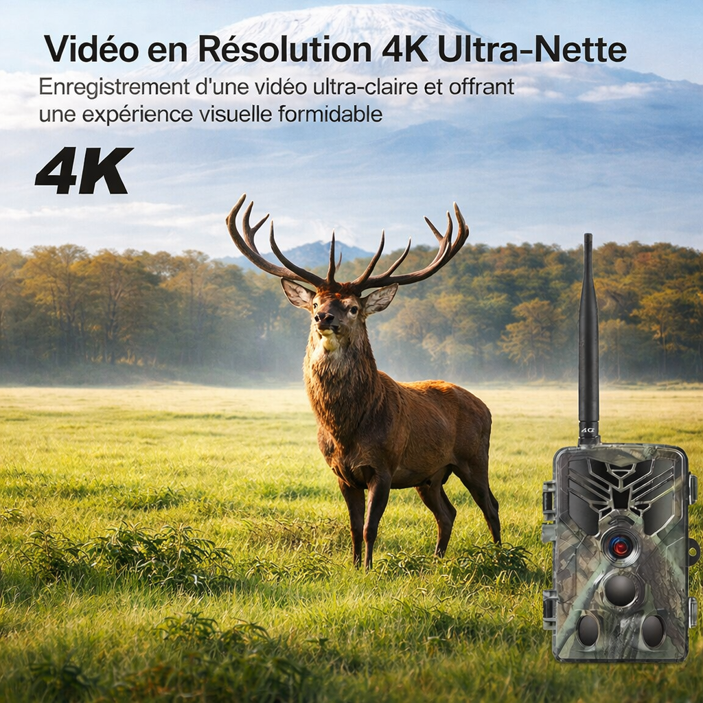 Caméra de chasse 4G avec application – 36MP et Vidéo 4K